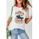 thumbnail image 1 of ABPHQTO Camiseta blanca con cuello redondo y estampado gráfico de vaquero americano para mujer, 1 of 5