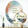 thumbnail image 3 of Designart "Teal Orange Bold Abstract Flow composition I" Abstract Collages Round Wall Mirror - Modern Oval Printed Decorative Oversized Mirror - Multiple Color Options, 3 of 4