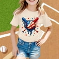 thumbnail image 2 of T-Shirt à Manches Courtes pour Filles avec Imprimé de Baseball sur Glace, Coupe Ample Décontractée, Haut Confortable pour le Quotidien, les Sports et les Activités de Plein Air, 2 of 4