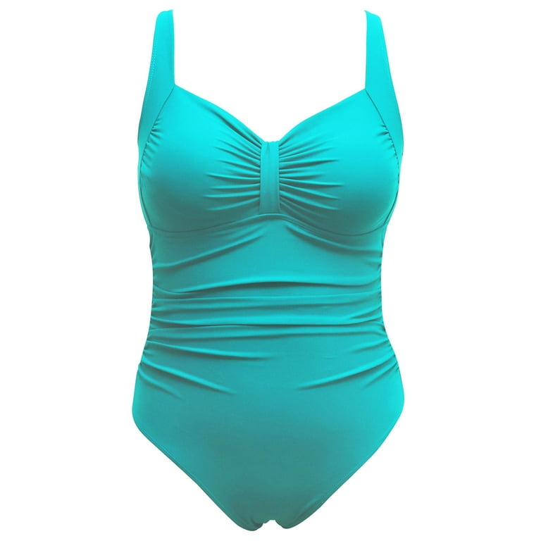Muteiki Swimming Costume Women Tummy Control Swimwear Plus Size Tight Lady  One Piece Swimsuit X/blue/X-Large