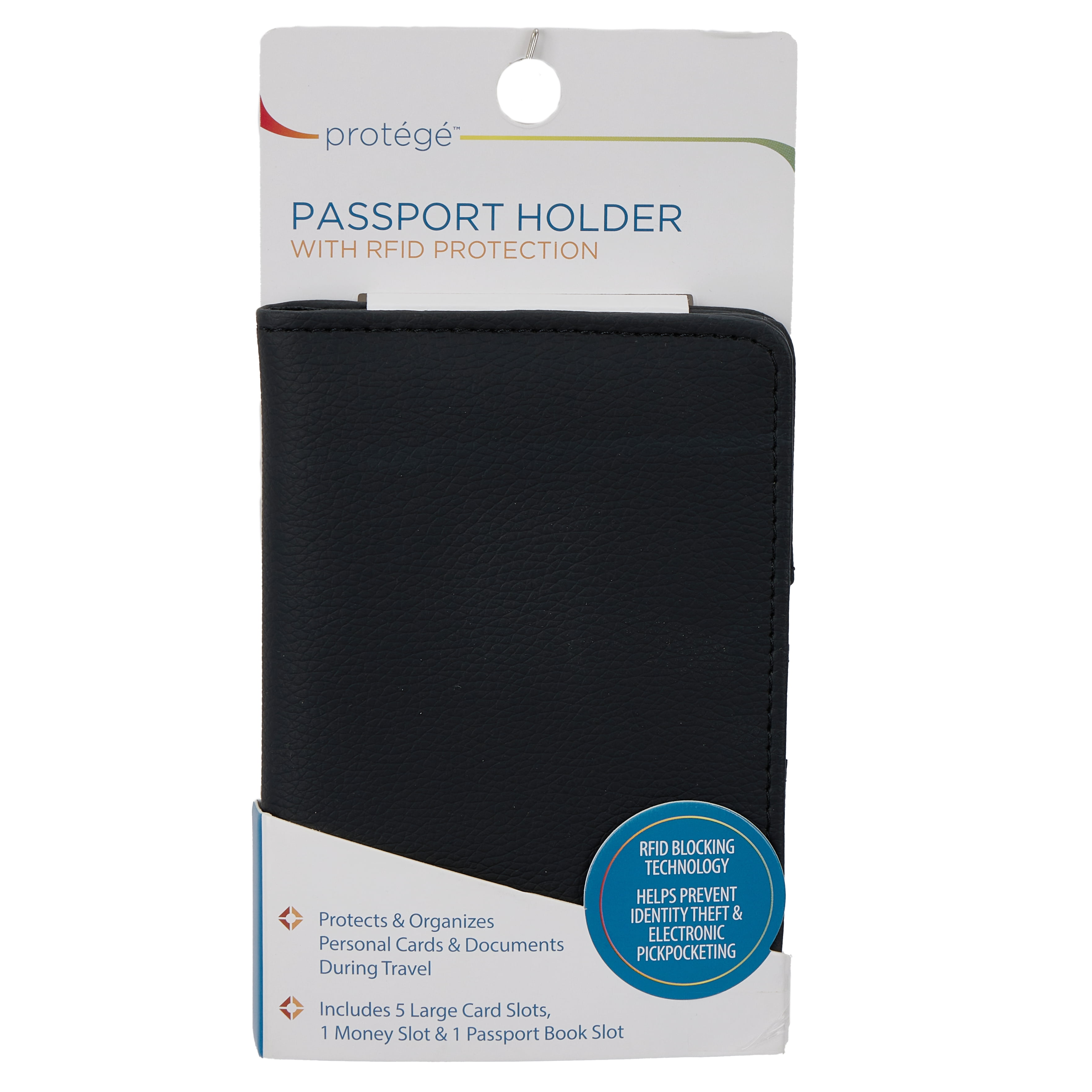 Protégé Soft Passport Wallet Holder with RFID Protection in Black