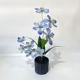 thumbnail image 7 of Artificial Potted Plants Faux Floral Arrangement In White Pot Decorative Fake Desk Plants For Home Office Centerpiece Model Blue, 7 of 7