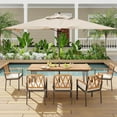thumbnail image 2 of Costway 86.5-Inch Outdoor Dining Table with Acacia Wood Tabletop & Metal Legs Umbrella Hole, 2 of 10
