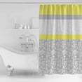 thumbnail image 4 of 60x72 Inch Shower Curtains for Bathroom Yellow Grey Fabric Bath Curtain Decor Chic Garden Floral Stripe Embroidery Design Waterproof Restroom Curtains Shower Set Accessories with 12 Hooks 60 Inch, 4 of 6
