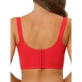 thumbnail image 3 of Unique Bargains Women's Full Coverage Bra Hem Wide Straps Wirefree Bralett 38D Red, 3 of 6