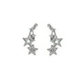 thumbnail image 2 of Amy and Annette 18K White Gold-Plated Star Earring Climber with Genuine Diamonds, 2 of 4