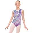 thumbnail image 2 of EQSJIU Leotardos morados para niñas gimnasia niños pequeños niñas 2t 3t 2-3t 18 meses 24 meses mosaico lila violeta claro azul rosa, 2 of 5