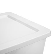 Sterilite Set of (2) 28 Quart Storage Boxes, Clear Plastic Storage Bin with Snap-on Lid, White