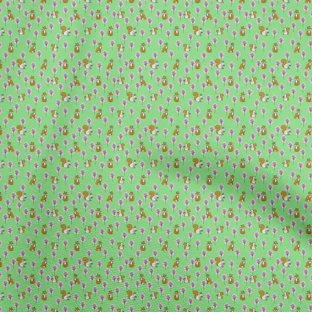 oneOone Rayon Light Green Fabric Animal Sewing Material Print Fabric By The Yard 56 Inch Wide