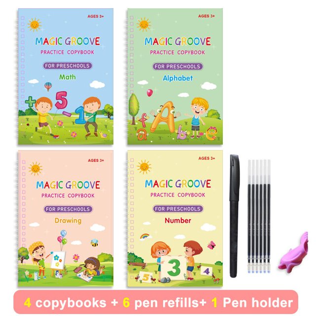 Cuadernos mágicos para niños, juguete para escribir, reutilizable, limpieza gratuita, inglés, francés, árabe, opción de versión, práctica de escritura, libros de copia Tan Jianjun unisex