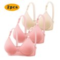 thumbnail image 2 of biudgviw 3pc Everyday Bras for Women Wirefree V Neck Adjustable Strap Mesh Bras Soft Front Trim Push up Bralettes, 2 of 3
