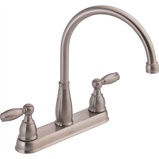 Delta 21987LF-SS Foundations 2-Handle Standard Kitchen Faucet, Stainless Steel