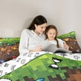 thumbnail image 5 of jejeloiu Miners Games Bedding Comforter Set,Pixelated Check Twin Comforter Sets,Cartoon Gamepad Gaming Bedding Set For Boys Teens,Ultra Soft Home Decor Reversible,2-Piece, 5 of 8