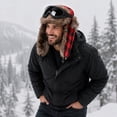 thumbnail image 4 of TKKCS Unisex Winter Plaid Trapper Hat with Matching Goggles Windproof Warm Faux Fur Ear Flaps Ski Hat Red Free Size, 4 of 6