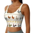 thumbnail image 2 of Fotbe Funny Chicken Sujetador Deportivo Largo sin Aros para Mujer con Almohadillas y Soporte Medio, Transpirable y Absorbente, Camiseta Tipo Chaleco o Tank Top-Medium, 2 of 8