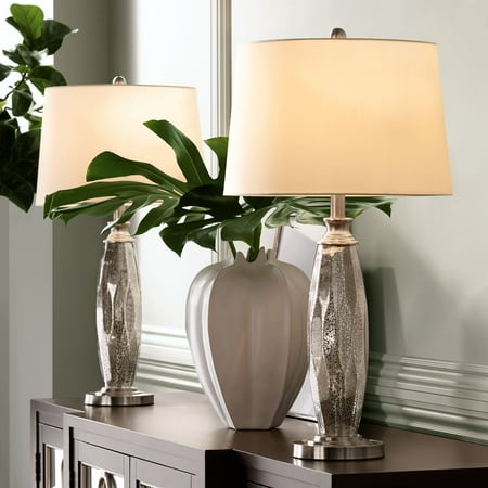 360 Lighting Modern Table Lamps Set of 2 Mercury Glass ...