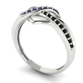 thumbnail image 2 of Solitaire with Accents Engagement Ring for Women - 0.22ct Simulated Blue Sapphire in 14K White Gold Promise Ring, 2 of 6