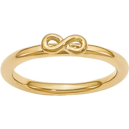 Stackable Expressions Sterling Silver Yellow-Plated Infinity Symbol Ring