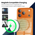 thumbnail image 2 of Entronix Magnetic Case Compatible with iPhone 17 Pro - Clear Back Cover Soft Matte Frame, Orange, 2 of 5