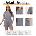 thumbnail image 5 of Cuteduck Pajamas for Womens Set 2 Piece Outfit Set Summer Short Sleeve V Neck Tops Lightweight Casual Outfits Set M-3X, 5 of 9