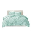 Gracie Mills Polyester Brushed Coverlet Set with Aqua Finish ID13-2028