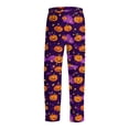 thumbnail image 6 of Men's Halloween Pajama Pants Castle Bat Wide Leg Horror Pajama Pants Spider Web Candy Drawstring Spooky Sleep Pants, XL, 6 of 6