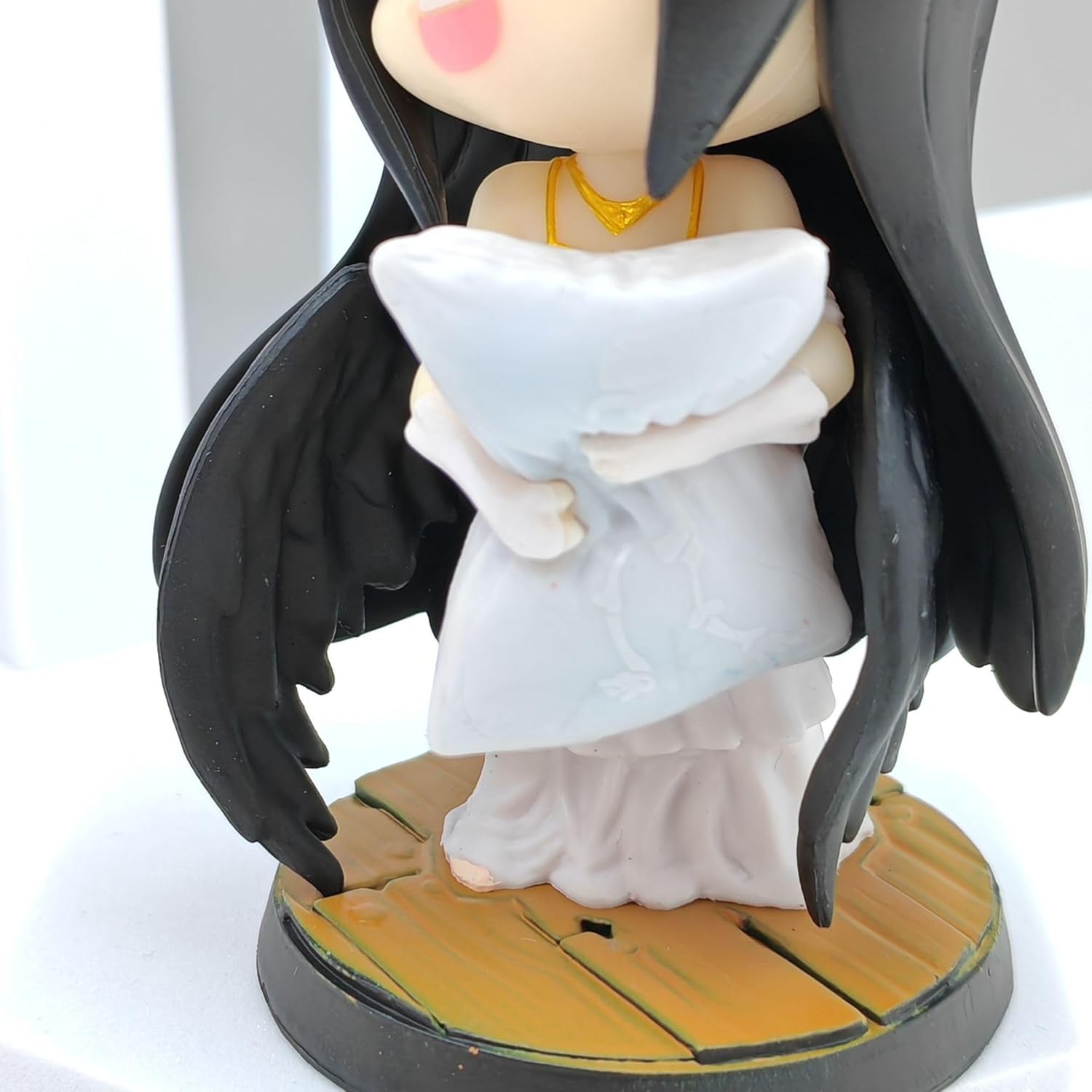 New Albedo Figure, Holding A Pillow Q Version Albedo Action Figures 12cm/4.7inch PVC Handmade Anime Character Statue Model Decoration Gifts