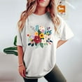 thumbnail image 4 of Drses Daisy Shirts for Women Oversized T Shirts Flower Graphic Tees Vintage Floral Print Crewneck Cotton Short Sleeve Tops, 4 of 7