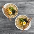 thumbnail image 2 of Infuse 8 Piece Ceramic Ramen Bowl Set with Chopsticks and Trivets/Lids, White, 2 of 5