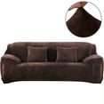 thumbnail image 2 of CJC Sofa Cover Plush Stretch 1 2 3 4 Seater Sofa Slipcover Chair Loveseat Couch Cover Furniture Protector Cover with 1 Pillowcase (4 Seater, Brown), 2 of 9