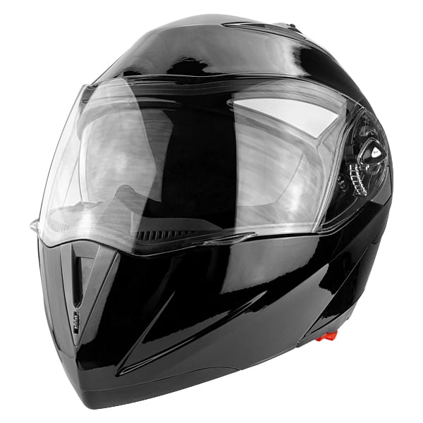 Full Face Modular Motorcycle Helmet With Dual Visor DOT Approved Gloss Black 