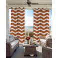 thumbnail image 4 of Orange White Blackout Curtains, Light Blocking Print Window Curtains, Modern Abstract Waves Water Ripple Striped Thermal Insulated Window Drapes for Living Room Kitchen Cafe 2 Panels, 84"W x 84"L, 4 of 9