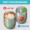 thumbnail image 4 of 12oz Stemless Wine Tumblers Pioneer Flower Vacuum Insulated Stainless Steel Travel Tumbler Cups Mug with Lid and Straw for Champaign,Cocktail,Beer with Cleaning Brush, 4 of 5