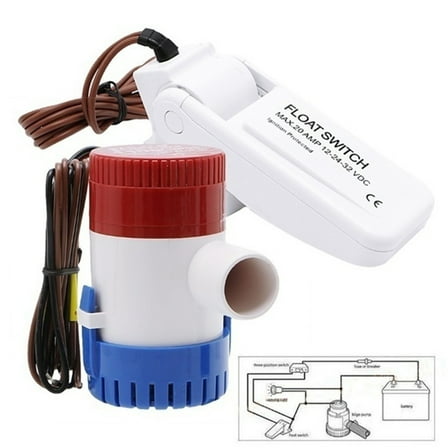 Aibecy 1100 GPH Automatic Boat Float Switch Bilge Switches Sensor for Electric Water Pump