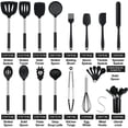 thumbnail image 2 of Juego de utensilios de cocina, juego de utensilios de cocina de silicona de 17 piezas, espátula resistente a los arañazos y al calor con ganchos de 15 piezas, color negro Vhermosa YQ-0944, 2 of 7