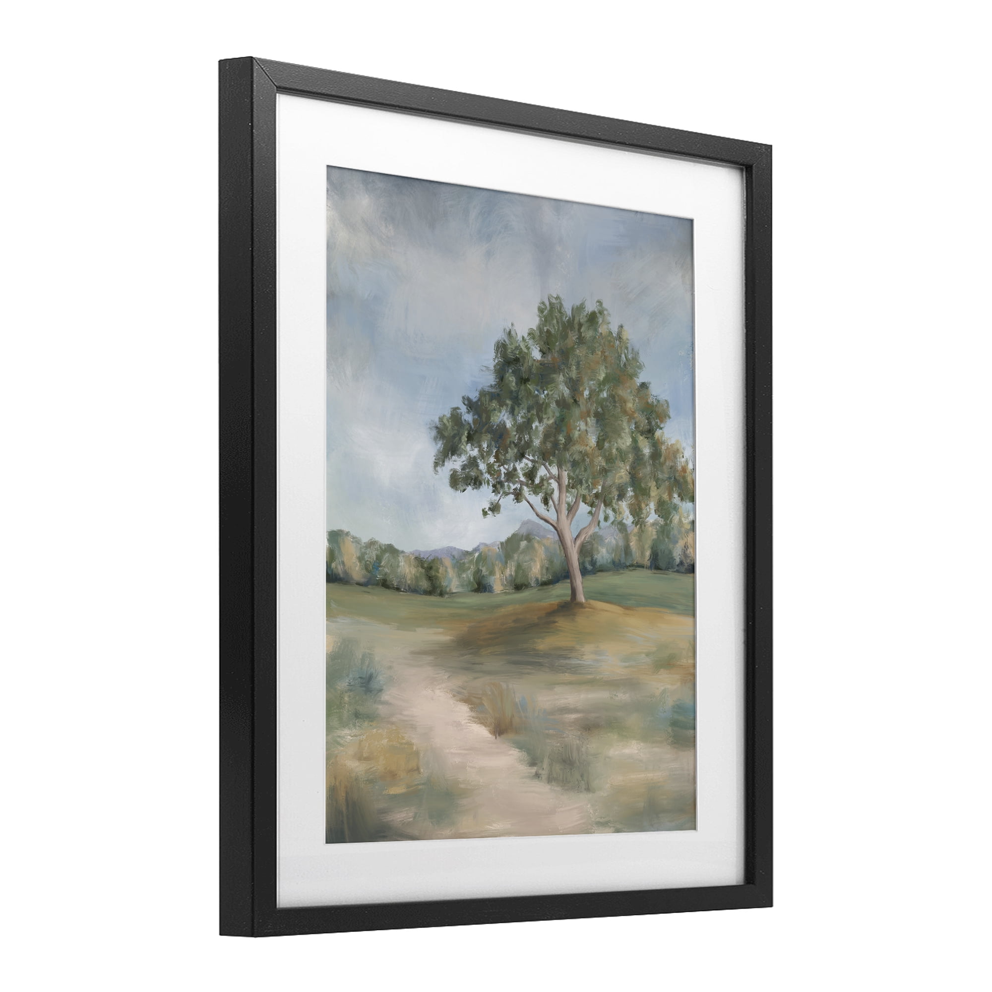 Countryside Tree Scenery Black Framed Print Under Glass, design by Leah Noel Art