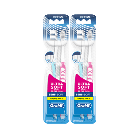 (2 pack) Oral-B Sensi-Soft Toothbrushes, Ultra Soft, 2 Count
