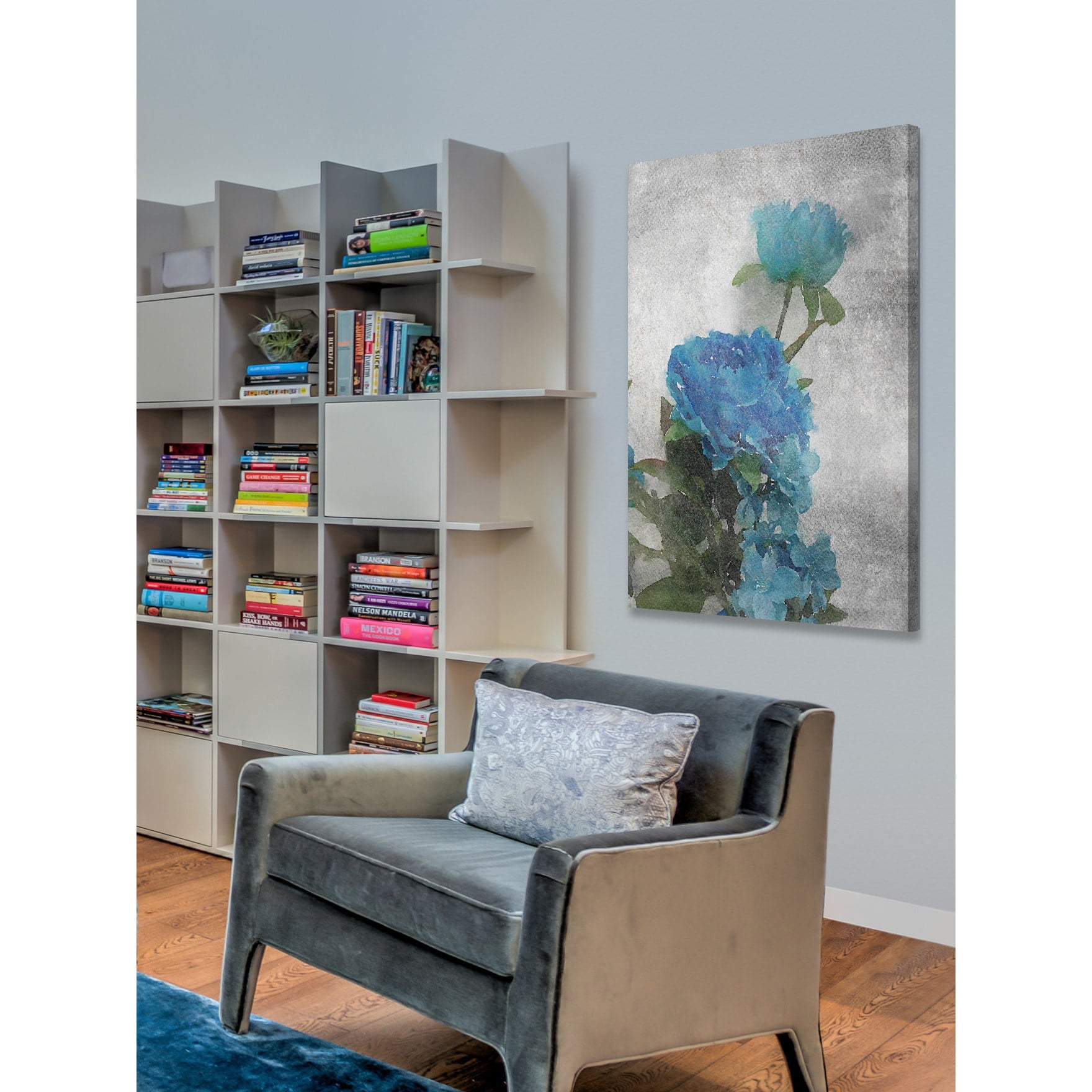 "Midnight Blue 3" Painting Print on Wrapped Canvas