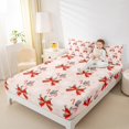 thumbnail image 4 of Manfei Kawaii Red Bowknot Full Size Sheets, Winter Christmas Snowflake Bed Sheets, Teens Girls Kids Sheet Sets, Microfiber Bedroom Decor, 4pcs, 4 of 7