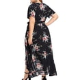 thumbnail image 3 of Aqestyerly Robe Bohème à Manches Courtes pour Femmes Grande Taille, Col en V, Imprimé Floral, Robe de Soirée HWRETIE, 3 of 5