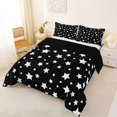 thumbnail image 2 of Manfei Lovely Stars Polka Dot King Size Comforter Sets,Cute Cartoon Themed Comforters King Size,Black White,Black Reversible,3pcs,1 Comforter and 2 Pillowcases, 2 of 7