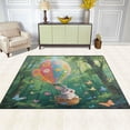 thumbnail image 3 of Area Rug Indoor 80"x58"in Non-Slip Wear Resistant Floor Mats Soft Large Carpets for Living Room Bedroom Home Decor Rabbit and Butterflies, 3 of 7