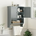 thumbnail image 3 of Algherohein Bathroom Medicine Cabinet with Shelf and Towels Bar,over the Toilet Cabinet,Gray Large, 3 of 10