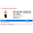 thumbnail image 2 of Oil Pressure Sender - Compatible with 2007 - 2009, 2011 - 2020 Kia Sorento 2.4L 4-Cylinder 2008 2012 2013 2014 2015 2016 2017 2018 2019, 2 of 2