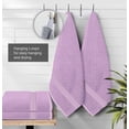 thumbnail image 4 of Creosa Cotton Bath-Towels-Set Purple, 100% Ring Spun Combed-Cotton 4pc Bathroom Towels 27x54 Inch, Highly Absorbent Soft Feel, Daily Use Purple Towels with Hanging Loop, 4 of 4
