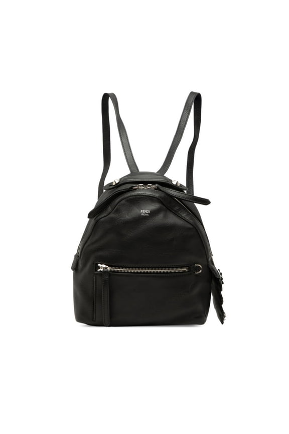 Pre-Owned Fendi By The Way Flower Bijou Backpack 8BZ038 Black Leather Women's FENDI