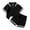 Z18-Black, variant on Shadoumai Boys Outfits Size 10 Letters Printed Crew Neck Short Sleeved Sports Suit Trendy 2 Piece Basketball Performance Tank Top and Mesh Shorts Set Summer Toddler To Big Kid Sizes