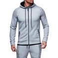 thumbnail image 1 of Men Hooded Hoodie Joggers Zip Pullover Sweatshirt Sports Tops, 1 of 2