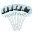thumbnail image 1 of Black Kitten Cat in Bucket Tin Pail Cupcake Picks Toppers Decoration Set of 6, 1 of 7