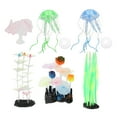 thumbnail image 3 of 6 uds. Decoraciones brillantes para peceras, simulación de silicona, algas, loto plateado, hoja de loto, plumas, adornos de medusas de Coral, 3 of 12